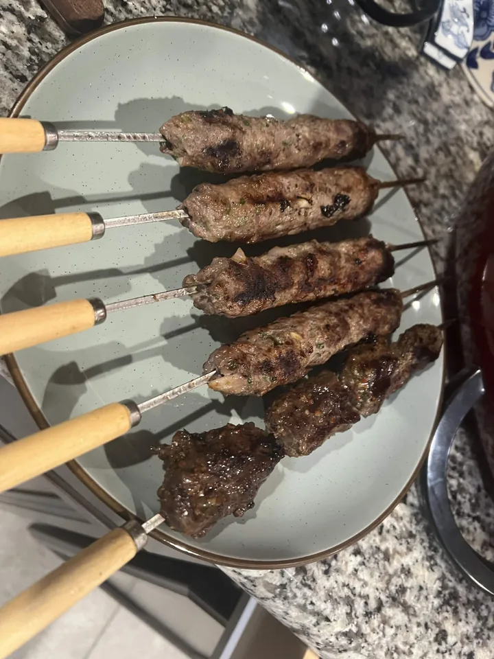 Fresh kebab skewers