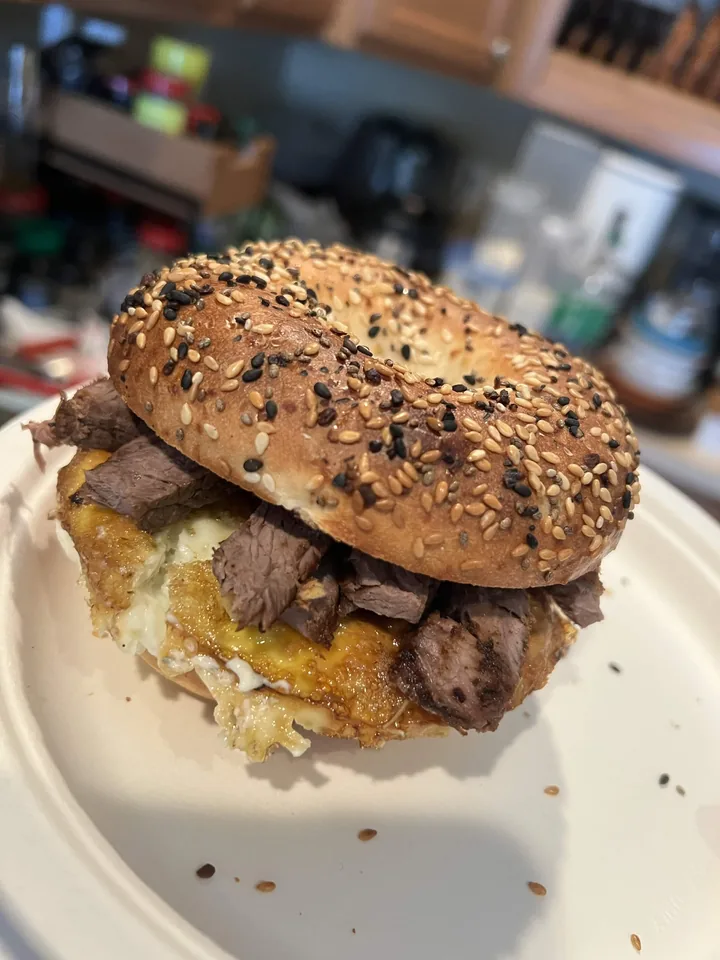 Homemade steak sandwich