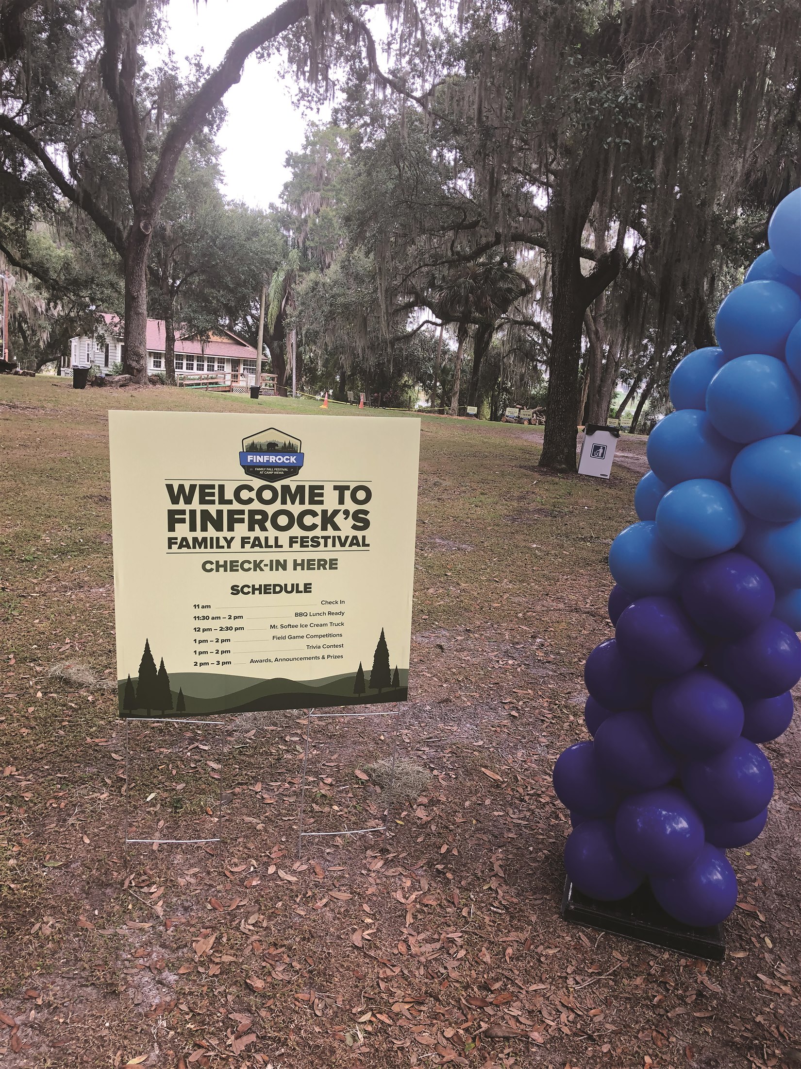 FINFROCK Family Fall Festival welcome signage