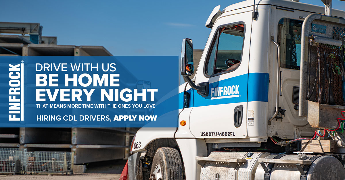 FINFROCK CDL driver recruitment campaign with truck photography