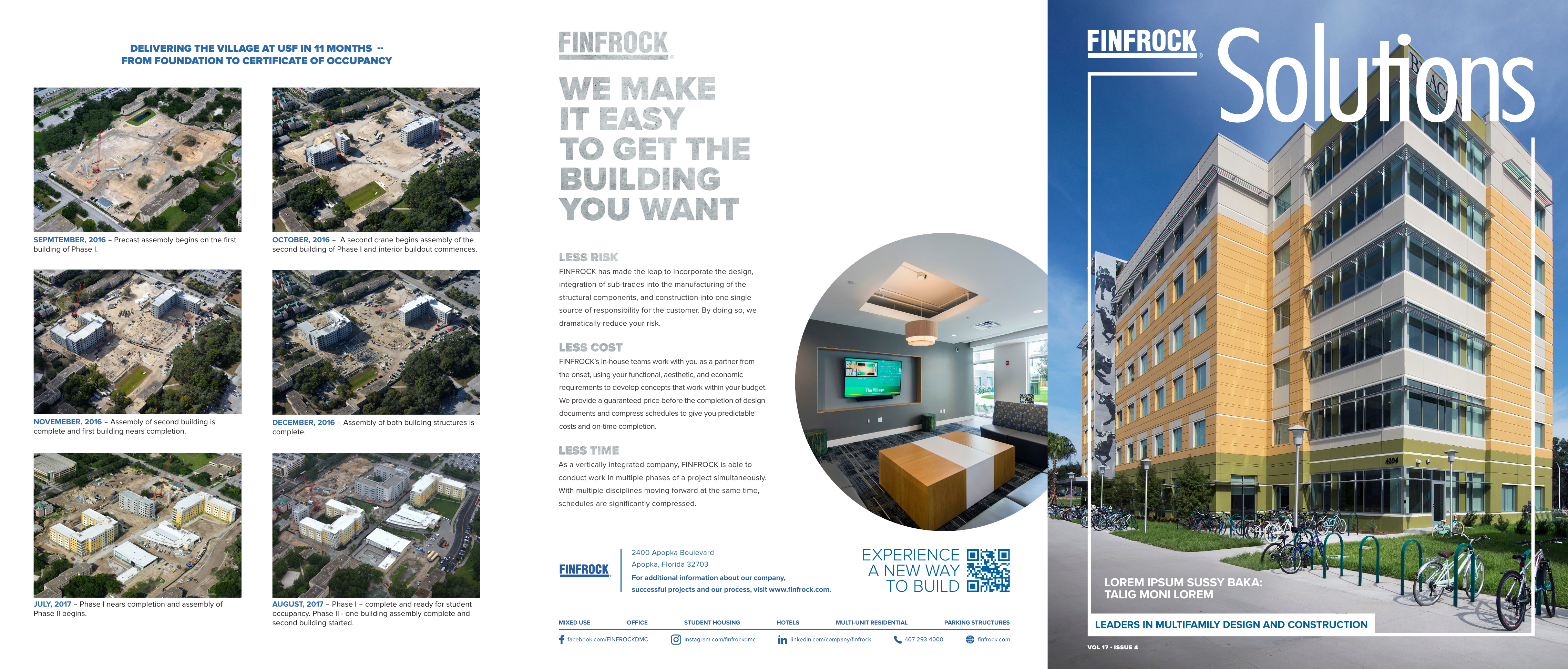 FINFROCK Solutions student-housing brochure outside panels