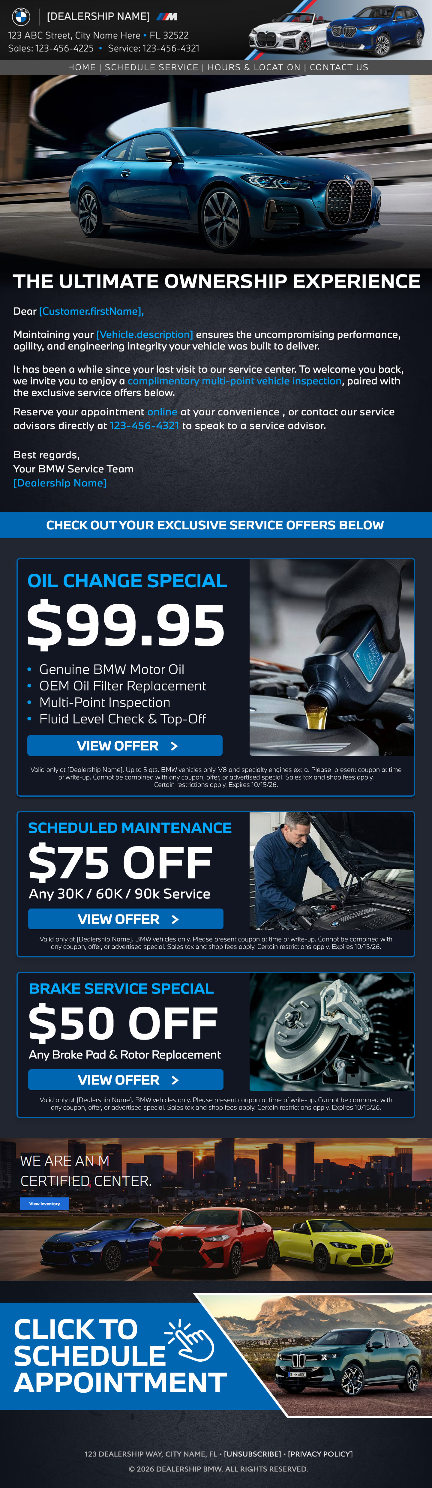 BMW triggered email campaign preview